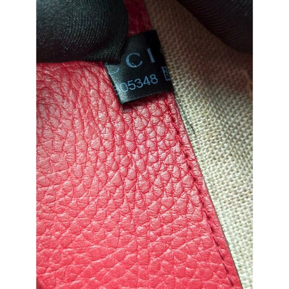 Pre-owned Gucci Dollar Calfskin Interlocking G Small Shoulder/Crossbody Bag Red - Picture 12 of 14